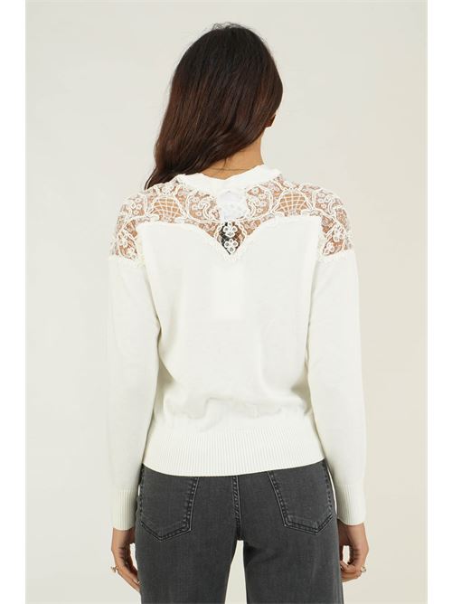 Maglia con pizzo LAFTY.LIE | 43D128PANNA