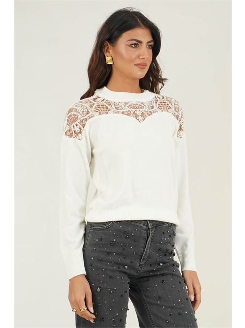 Maglia con pizzo LAFTY.LIE | 43D128PANNA