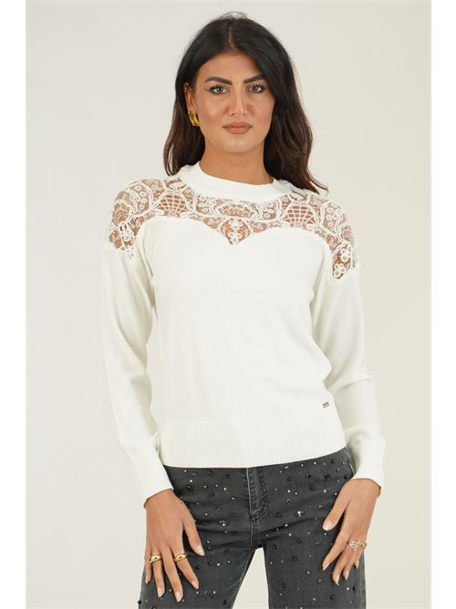 Maglia con pizzo LAFTY.LIE | 43D128PANNA