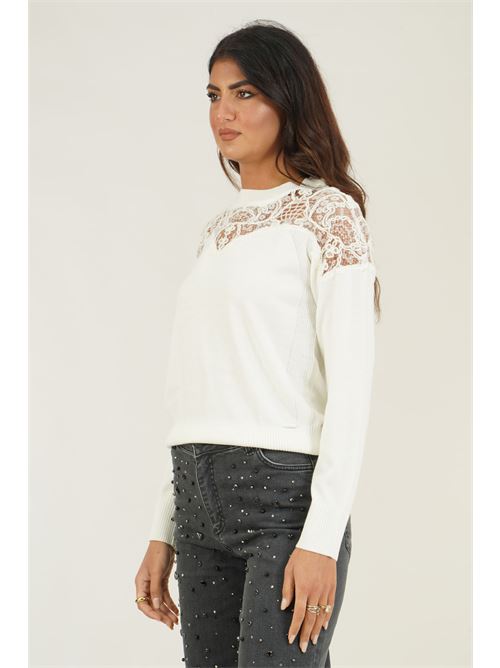 Maglia con pizzo LAFTY.LIE | 43D128PANNA