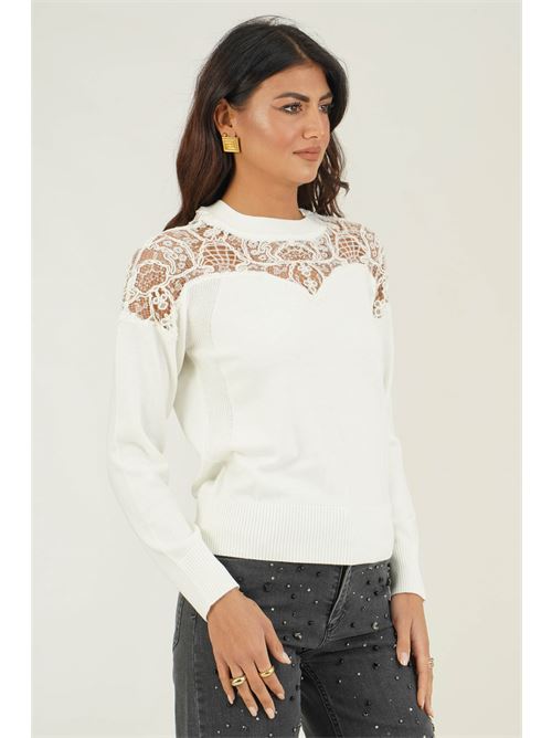Maglia con pizzo LAFTY.LIE | 43D128PANNA