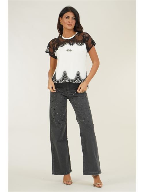 Maglia con pizzo LAFTY.LIE | 51H704BIANCO