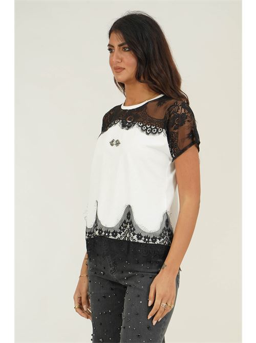Maglia con pizzo LAFTY.LIE | 51H704BIANCO