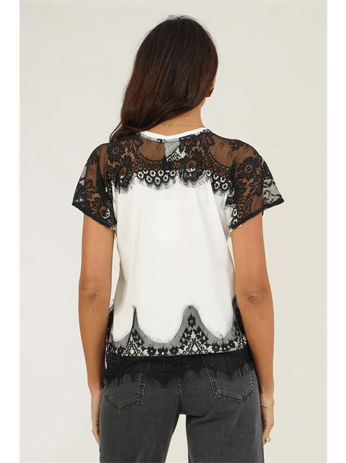 Maglia con pizzo LAFTY.LIE | 51H704BIANCO