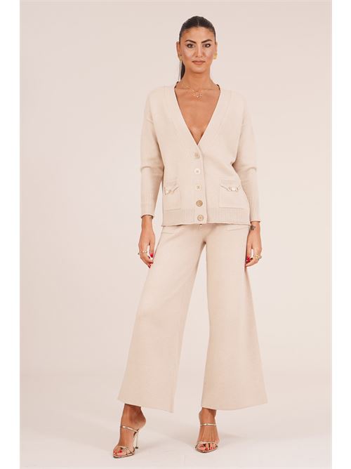 Cardigan in viscosa LANACAPRINA | LC6002BEIGE