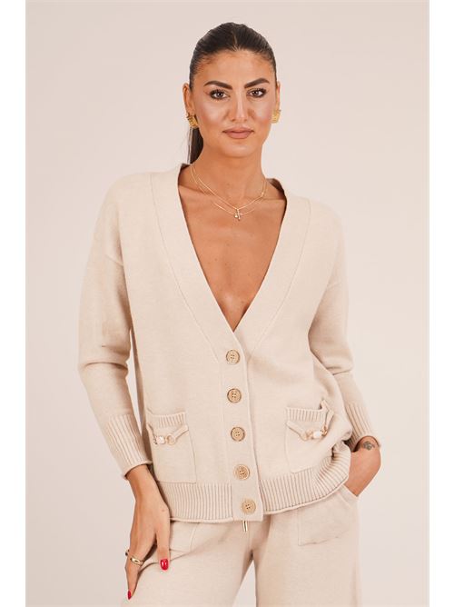 Cardigan in viscosa LANACAPRINA | LC6002BEIGE