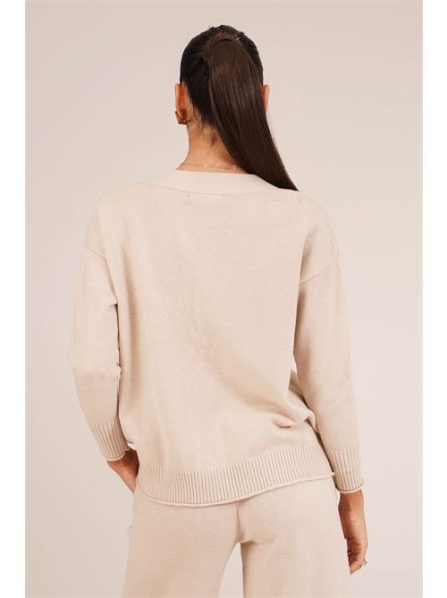 Cardigan in viscosa LANACAPRINA | LC6002BEIGE