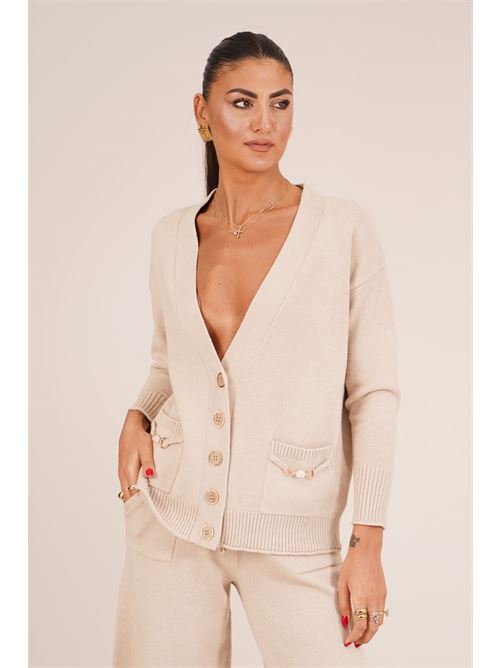 Cardigan in viscosa LANACAPRINA | LC6002BEIGE