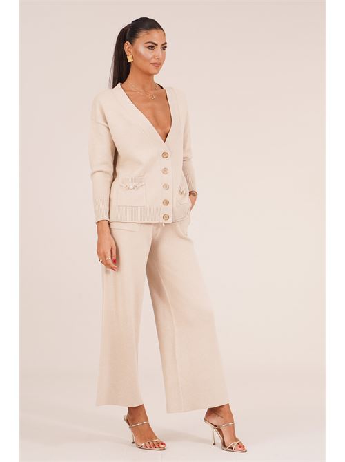 Cardigan in viscosa LANACAPRINA | LC6002BEIGE