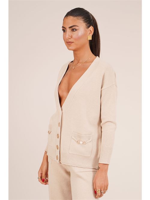 Cardigan in viscosa LANACAPRINA | LC6002BEIGE