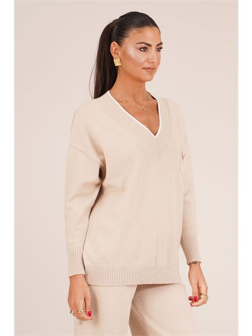 Maglia in viscosa LANACAPRINA | LC605BEIGE