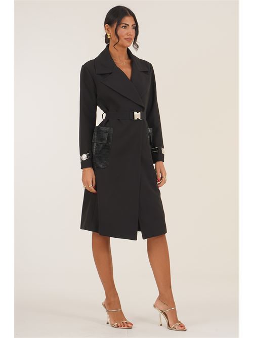 Cappotto con cintura LANACAPRINA | LC6100NERO