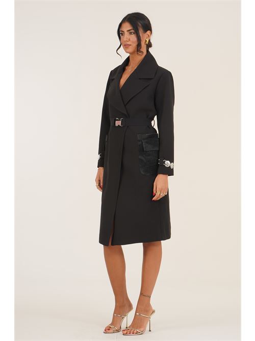 Cappotto con cintura LANACAPRINA | LC6100NERO