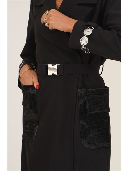 Cappotto con cintura LANACAPRINA | LC6100NERO