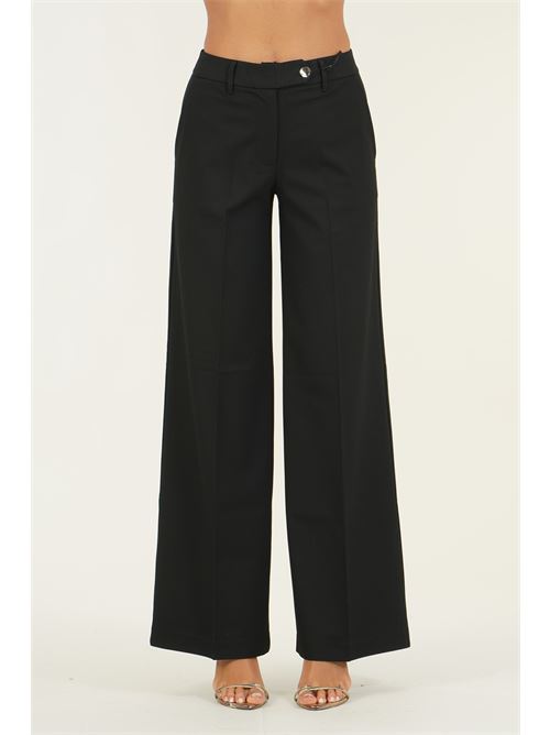 Pantalone palazzo in cady LANACAPRINA | LC6228NERO