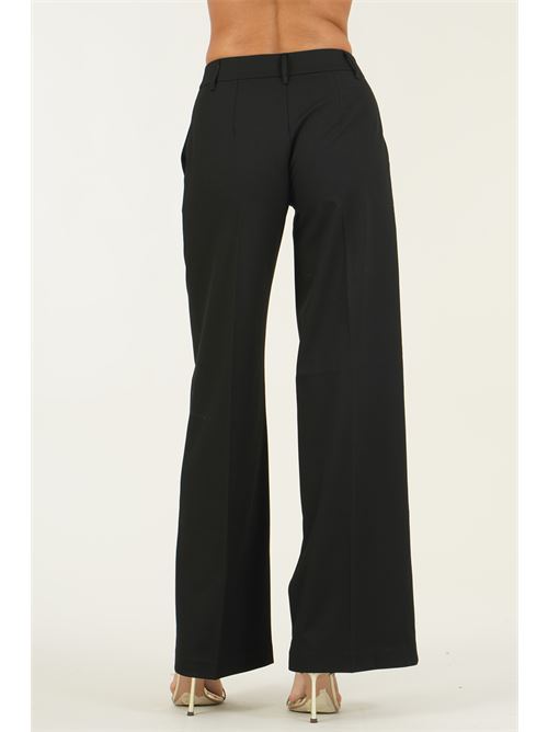 Pantalone palazzo in cady LANACAPRINA | LC6228NERO