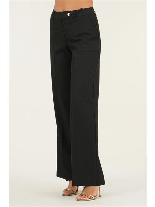 Pantalone palazzo in cady LANACAPRINA | LC6228NERO