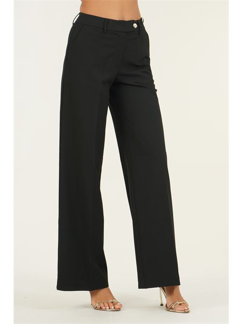 Pantalone palazzo in cady LANACAPRINA | LC6228NERO
