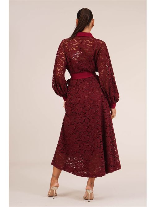 Abito chemisier in pizzo Maesta | AO185BORDO