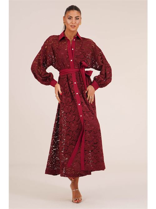 Abito chemisier in pizzo Maesta | AO185BORDO