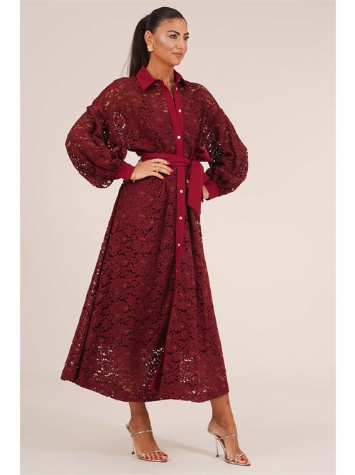 Abito chemisier in pizzo Maesta | AO185BORDO