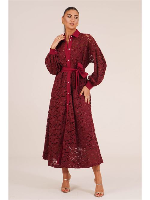 Abito chemisier in pizzo Maesta | AO185BORDO
