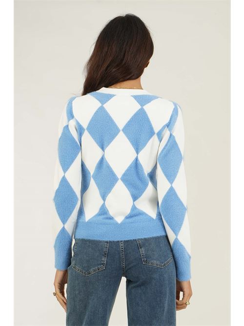 Maglia in viscosa con pietre Z.O.E. | 18V173AZZURRO/PANNA