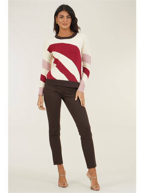 Maglia in misto viscosa Z.O.E. | 38A127BURRO/BORDO