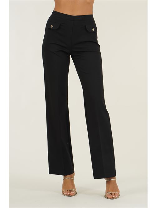 Pantalone in punto milano elastico Z.O.E. | 46G315NERO