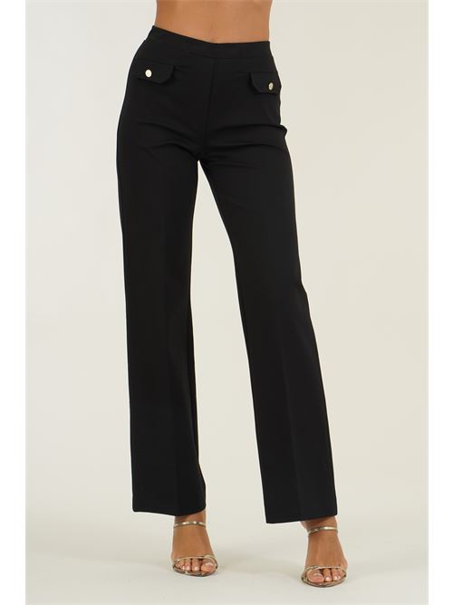 Pantalone in punto milano elastico Z.O.E. | 46G315NERO
