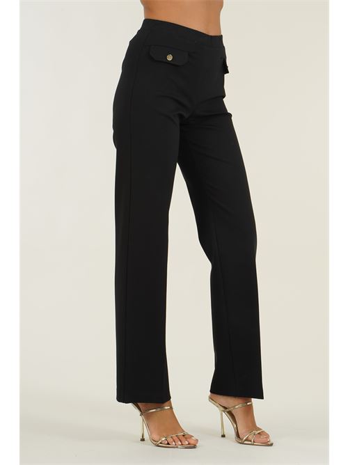 Pantalone in punto milano elastico Z.O.E. | 46G315NERO
