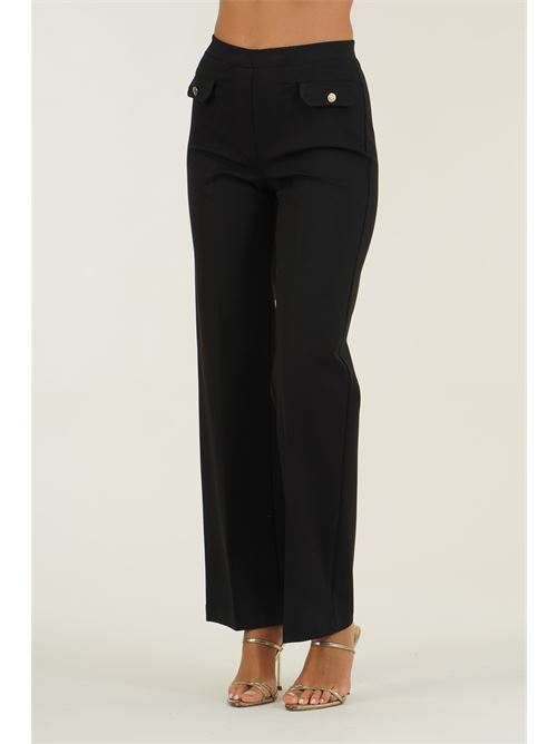 Pantalone in punto milano elastico Z.O.E. | 46G315NERO