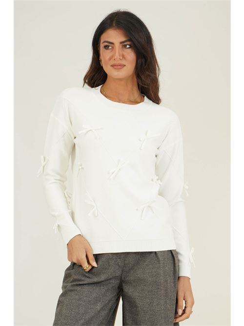 Maglia in viscosa con fiocchetti Z.O.E. | 56V175PANNA