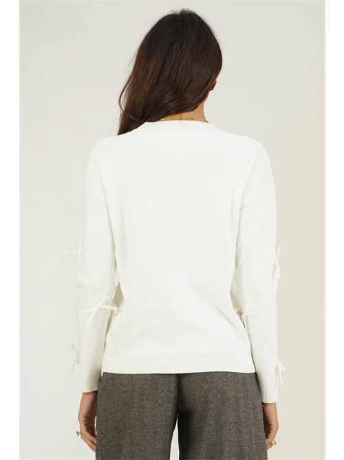 Maglia in viscosa con fiocchetti Z.O.E. | 56V175PANNA