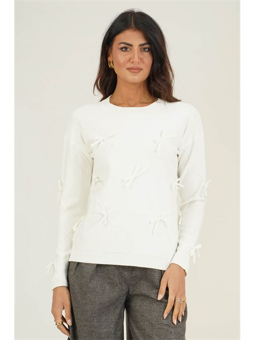 Maglia in viscosa con fiocchetti Z.O.E. | 56V175PANNA