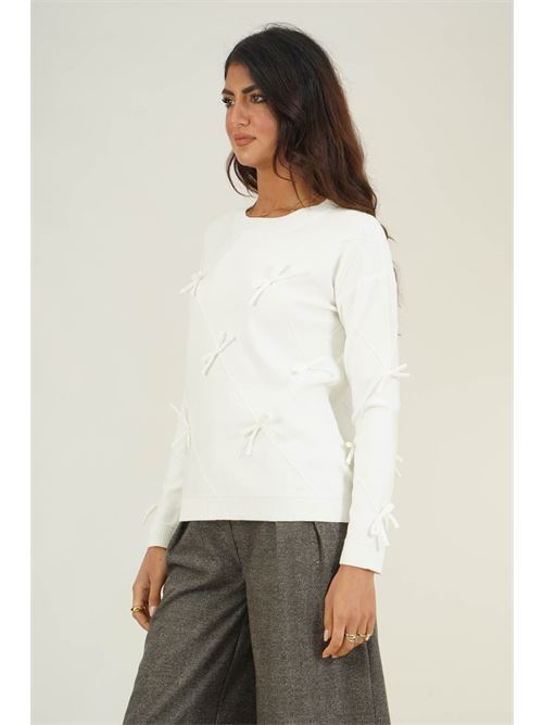 Maglia in viscosa con fiocchetti Z.O.E. | 56V175PANNA