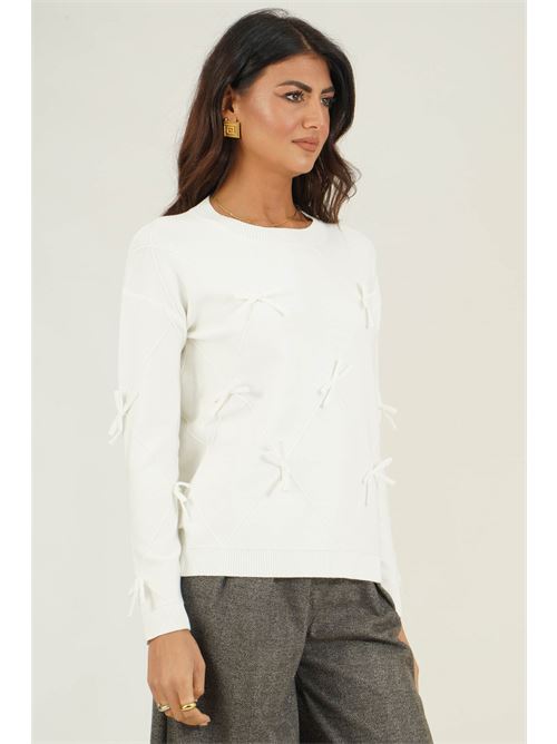 Maglia in viscosa con fiocchetti Z.O.E. | 56V175PANNA