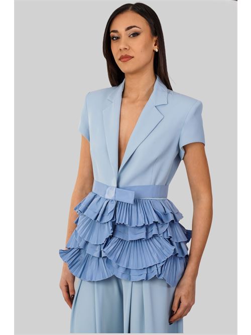Giacca con rouches Babylon | MF0403AZZURRO