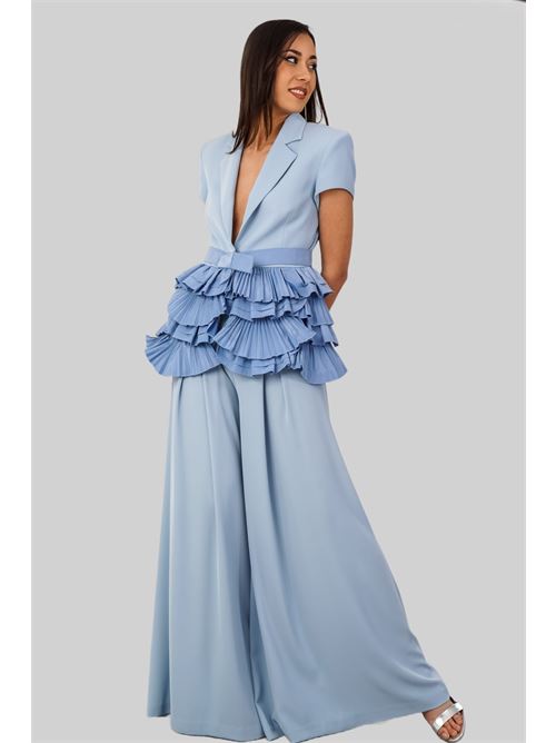 Giacca con rouches Babylon | MF0403AZZURRO