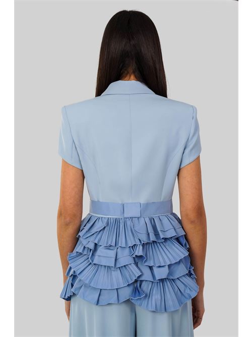 Giacca con rouches Babylon | MF0403AZZURRO