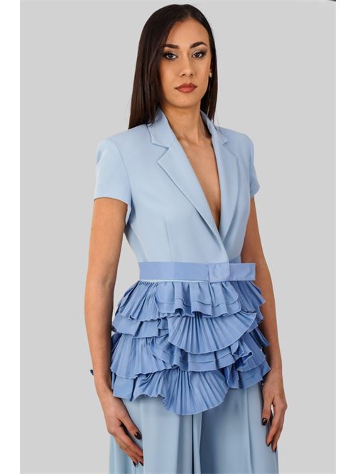 Giacca con rouches Babylon | MF0403AZZURRO