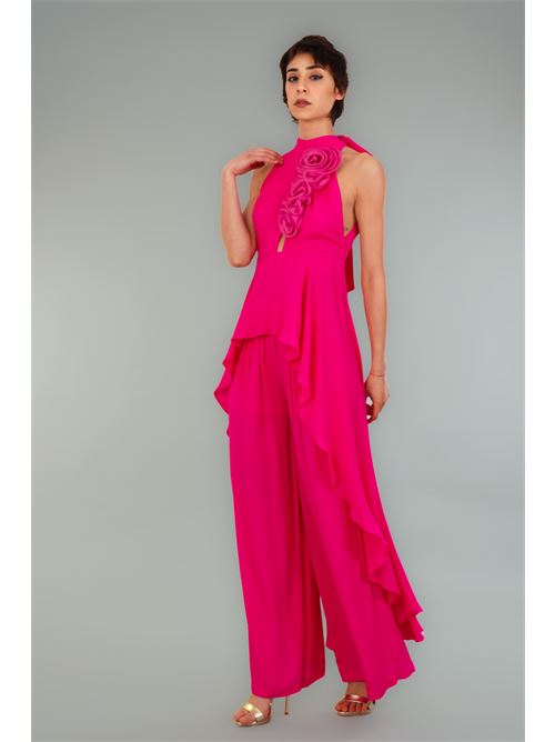 Top asimmetrico in viscosa Babylon | S00365FUXIA