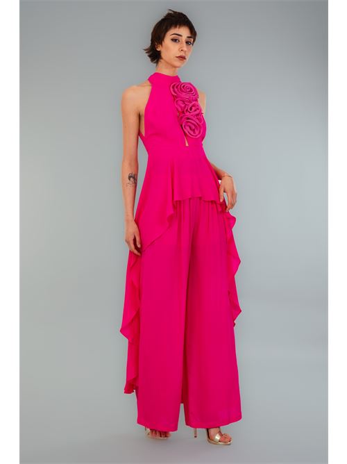 Top asimmetrico in viscosa Babylon | S00365FUXIA