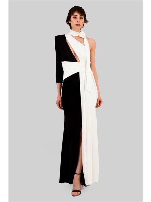 Abito in viscosa elastica Babylon | S00880NERO-BIANCO