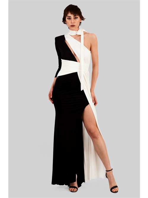 Abito in viscosa elastica Babylon | S00880NERO-BIANCO