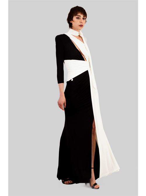 Abito in viscosa elastica Babylon | S00880NERO-BIANCO