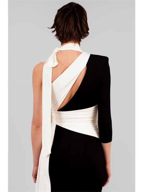 Abito in viscosa elastica Babylon | S00880NERO-BIANCO