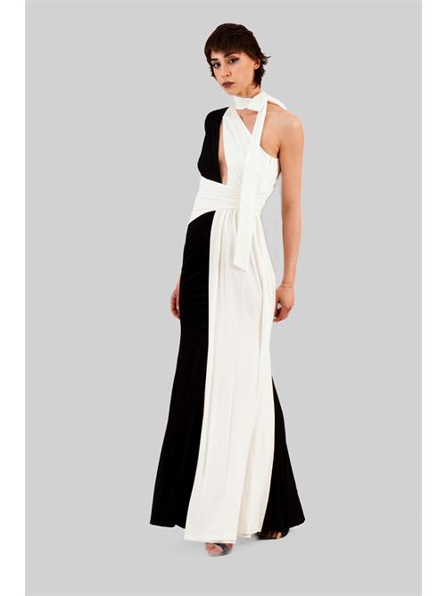Abito in viscosa elastica Babylon | S00880NERO-BIANCO