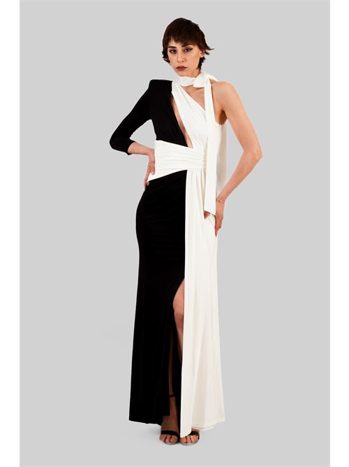 Abito in viscosa elastica Babylon | S00880NERO-BIANCO