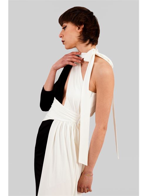 Abito in viscosa elastica Babylon | S00880NERO-BIANCO
